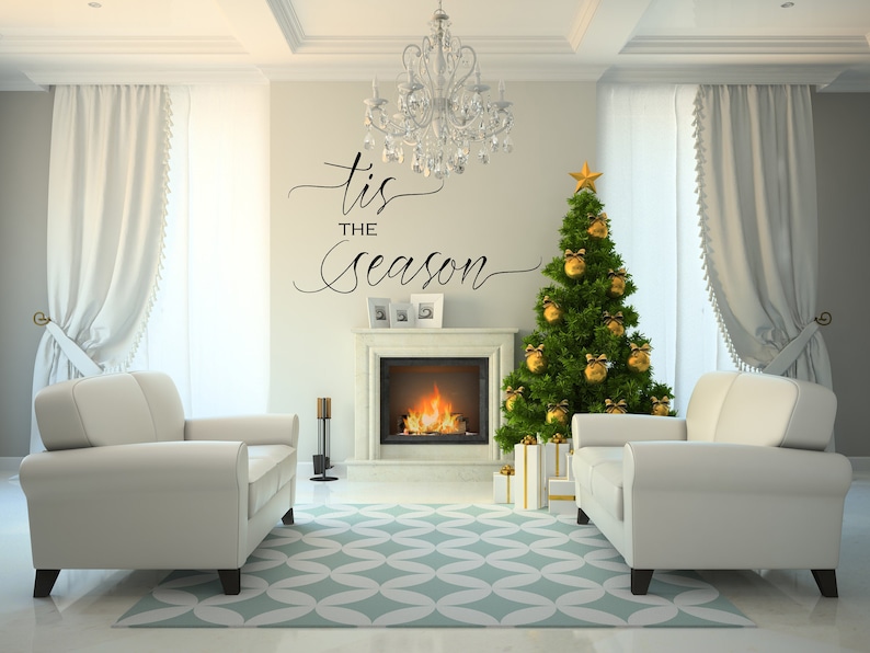 Vinyl Wall Art Decal | "tis the Season" | Christmas Decor Holiday ...