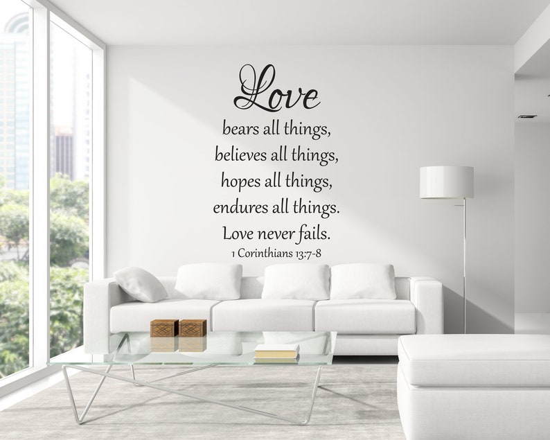 Vinyl Wall Art Decal 1 Corinthians 1378 love Bears Etsy