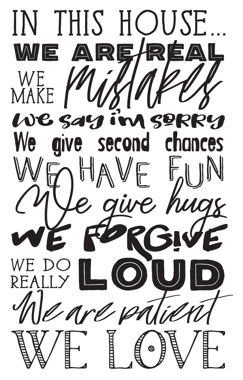 Vinyl Wall Art Decal House Rules in This House We Etsy