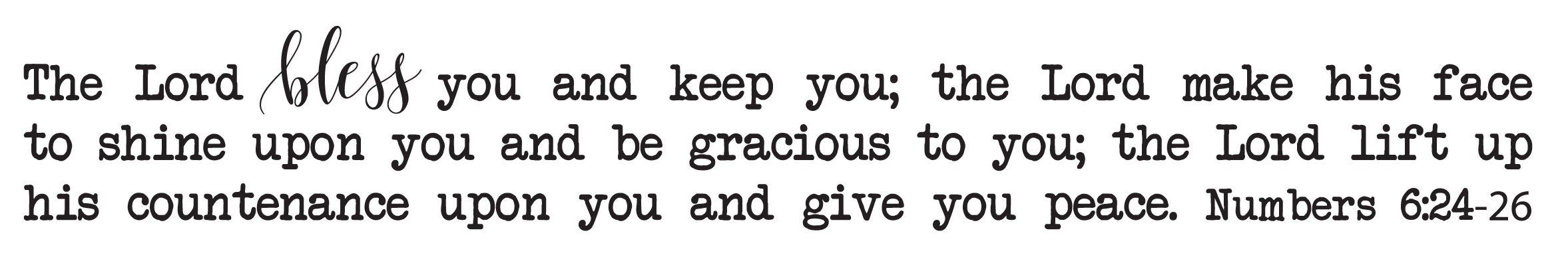 Vinyl Wall Art Decal Numbers 6 24 26 The Lord Bless You And