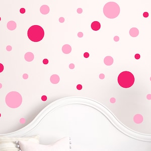 Vinyl Wall Art Decals | Polka Dots Assortment: 4", 2.5" and 1.5" | Create Your Own Multi Color Size Circle Round Kids Home Decor Accents