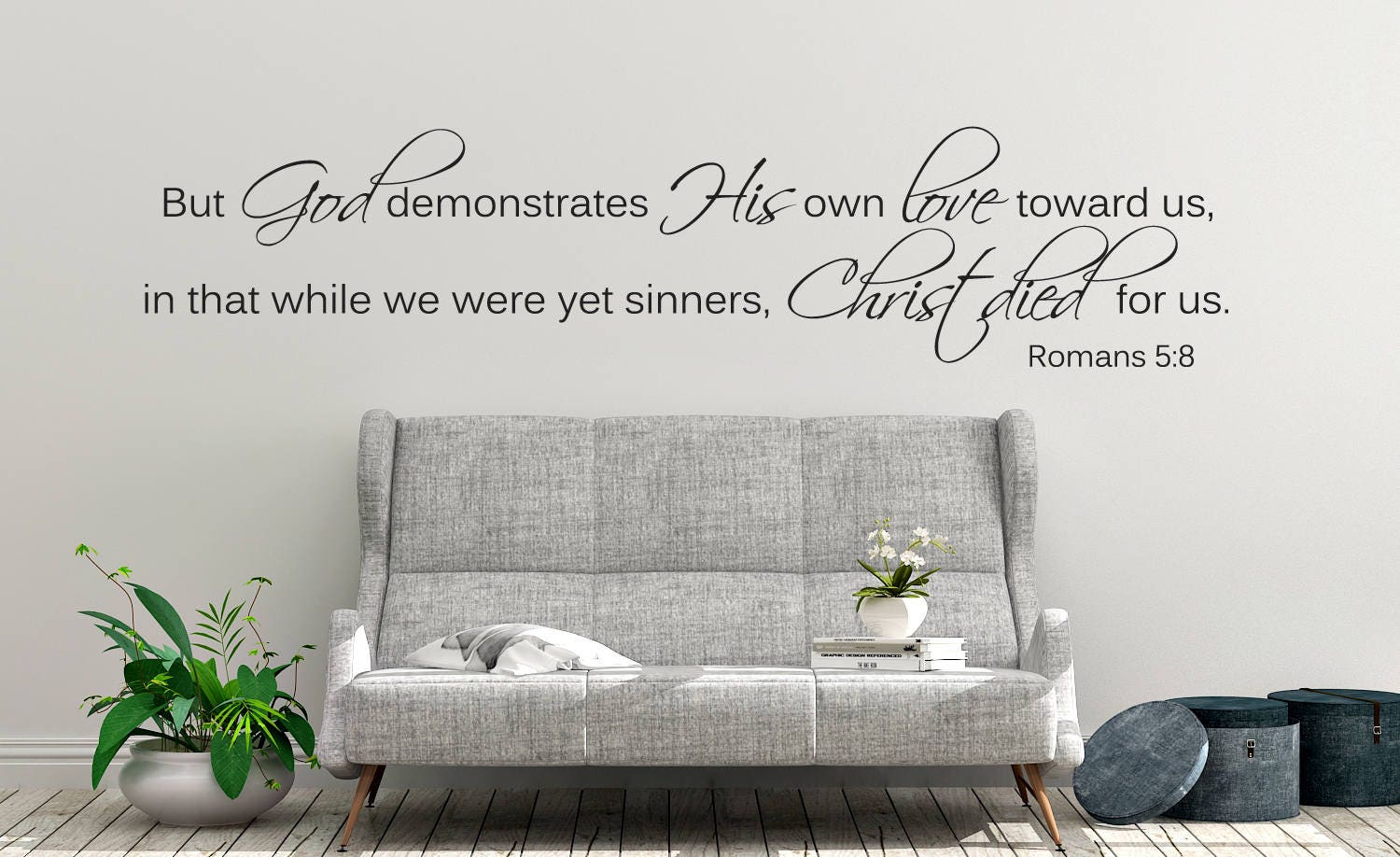 for Just as Through The Disobedience of The One Man The Many were Made Sinners Romans 5:19 Decal Bible Wall Art Vinyl Scripture 