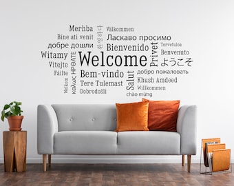 Vinyl Decal | "Welcome" word cloud | Various languages