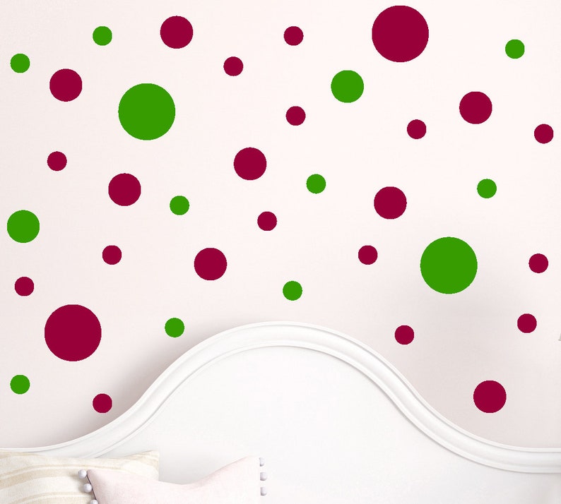 Vinyl Wall Art Decal | Set of 20 Polka Dots | Create Your Own Size and ...