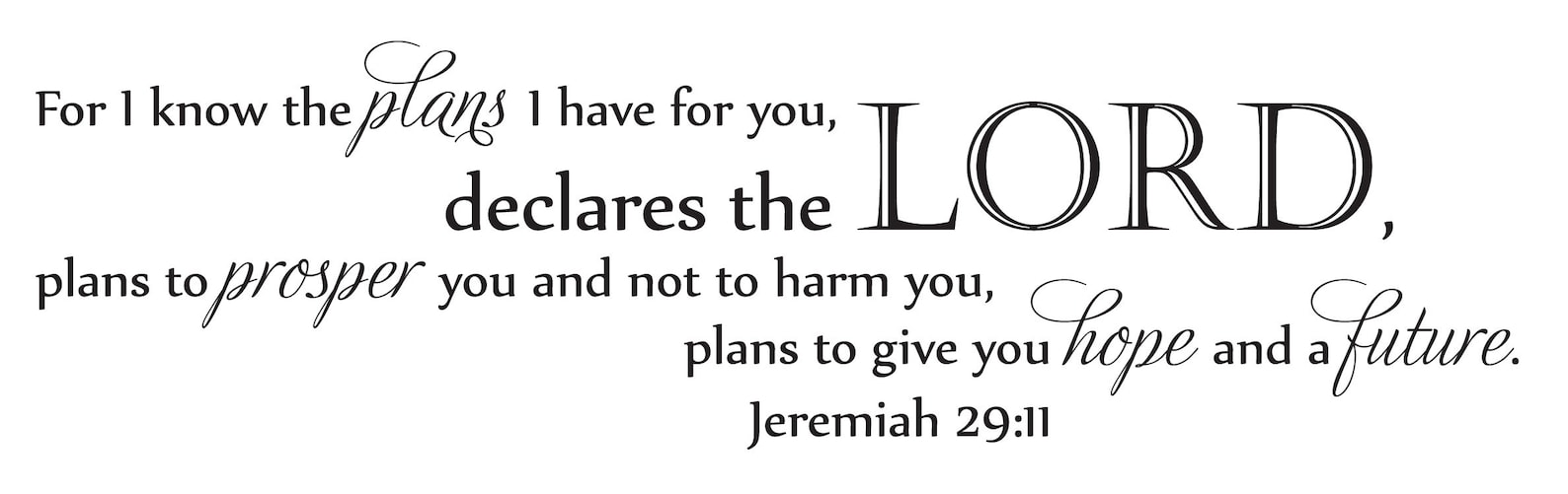 Vinyl Wall Art Decal Jeremiah 2911 for I Know the Etsy