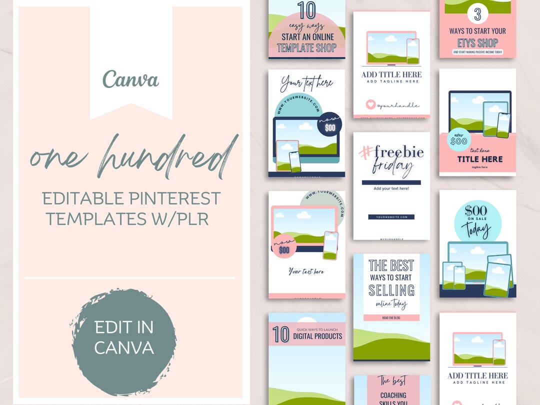 100 Pinterest Templates PLR | Digital Marketing Biz | You Can Resell as ...