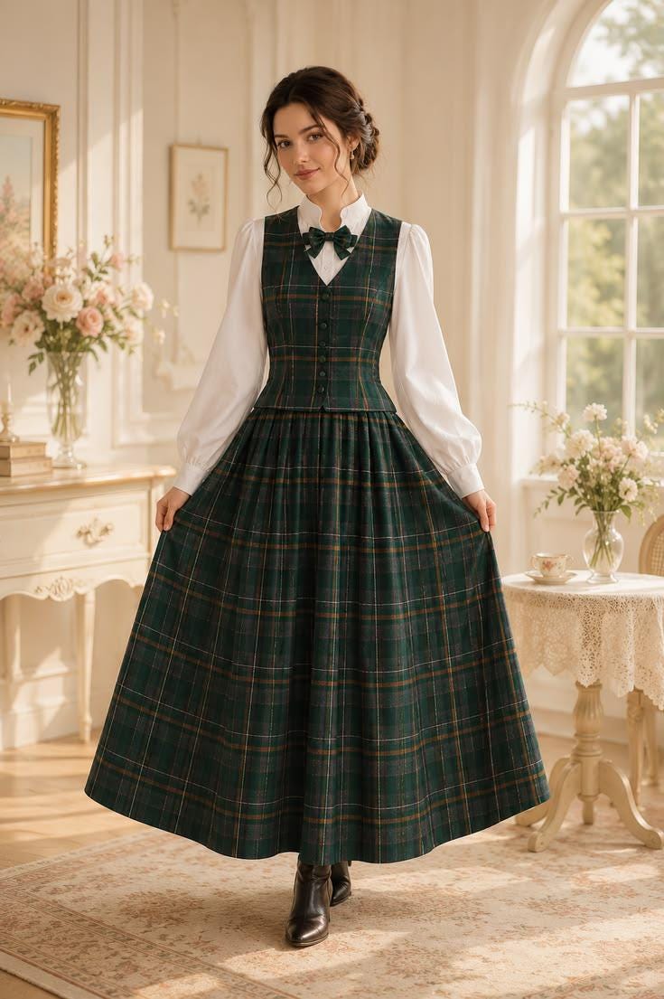 dark green tartan dress sale-20250714