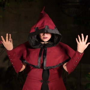 COMPLETE OUTFIT Battle Mage Burgundy Red and Black Robe - Etsy