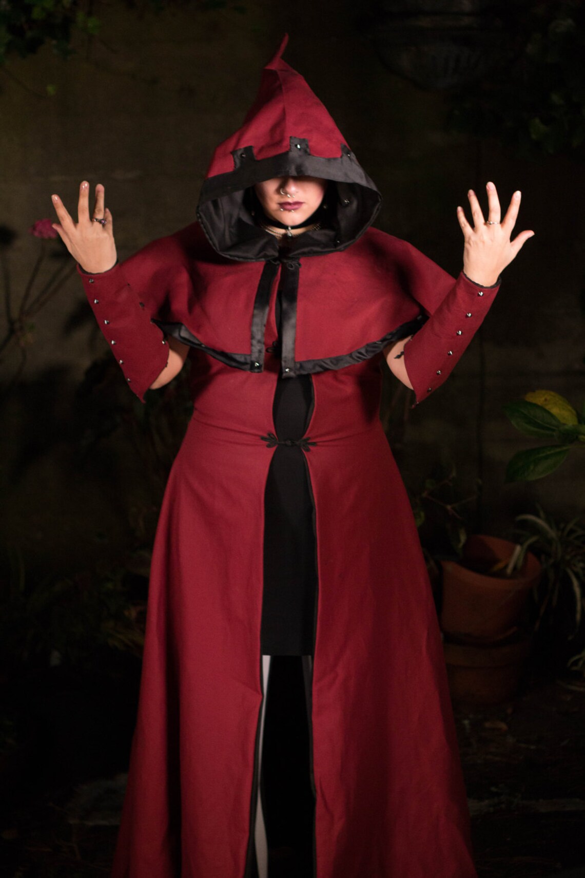 COMPLETE OUTFIT Battle Mage Burgundy Red and Black Robe - Etsy
