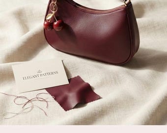 Burgundy Handbag Sewing Pattern PDF Chic Shoulder Bag Tutorial DIY Elegant Purse Instant Download