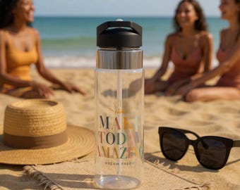 20oz Tritan Sport Bottle | Uplifting Design, Spill-Resistant Straw Lid