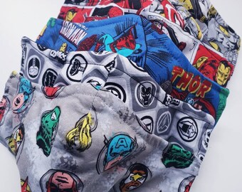 Classic Comics Cotton Face Mask 3 Layer Adjustable W/ Filter Pocket