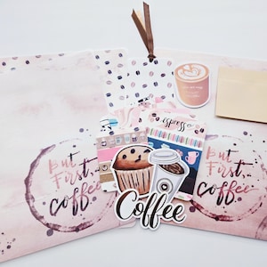 But First Coffee Planner Cover Dashboard Pagemarker Set HP A5 A6 Micro Mini
