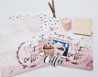 But First Coffee Planner Cover Dashboard Pagemarker Set HP A5 A6 Micro Mini
