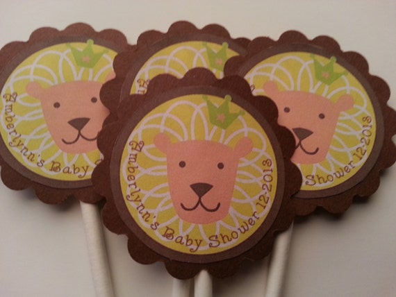 King Of The Jungle Safari Baby Shower Cupcake Topper Etsy