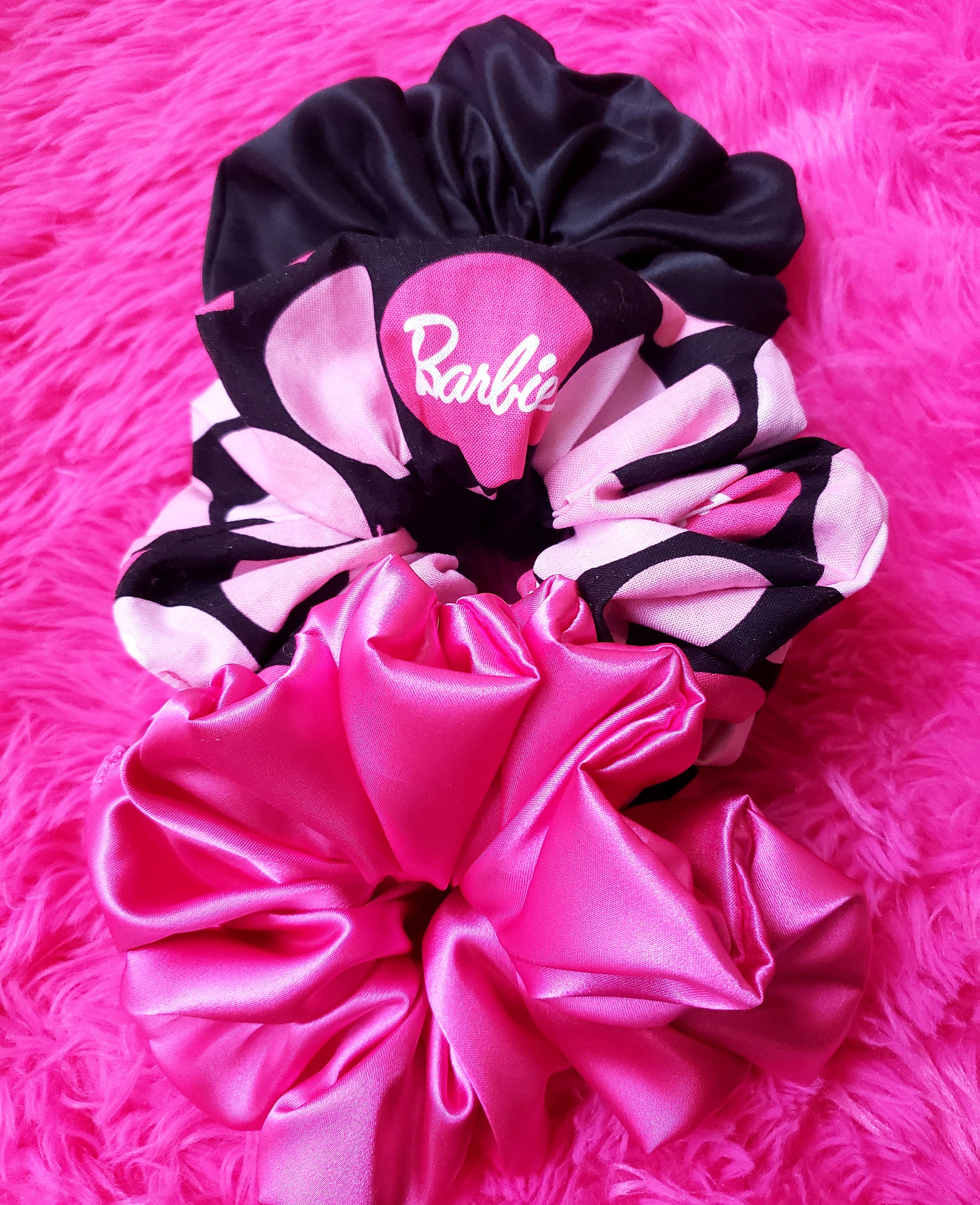 Barbie XL Jumbo Silk Satin 3 Piece Scrunchie Set - Etsy