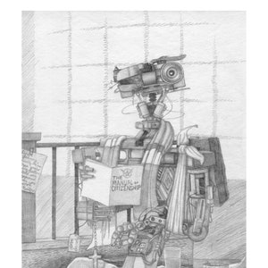 Get Well Soon! - Short Circuit 2, Johnny 5, giclee art print, 1988 - 8in x 10in