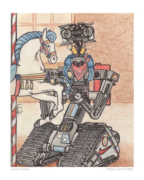 Country Robot - Short Circuit 2, Johnny 5, Giclee Art Print