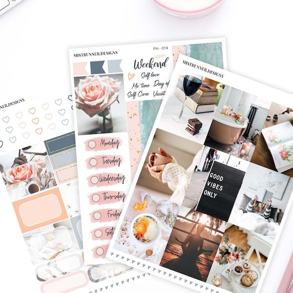 Self Care Photo Weekly Planner Sticker kit