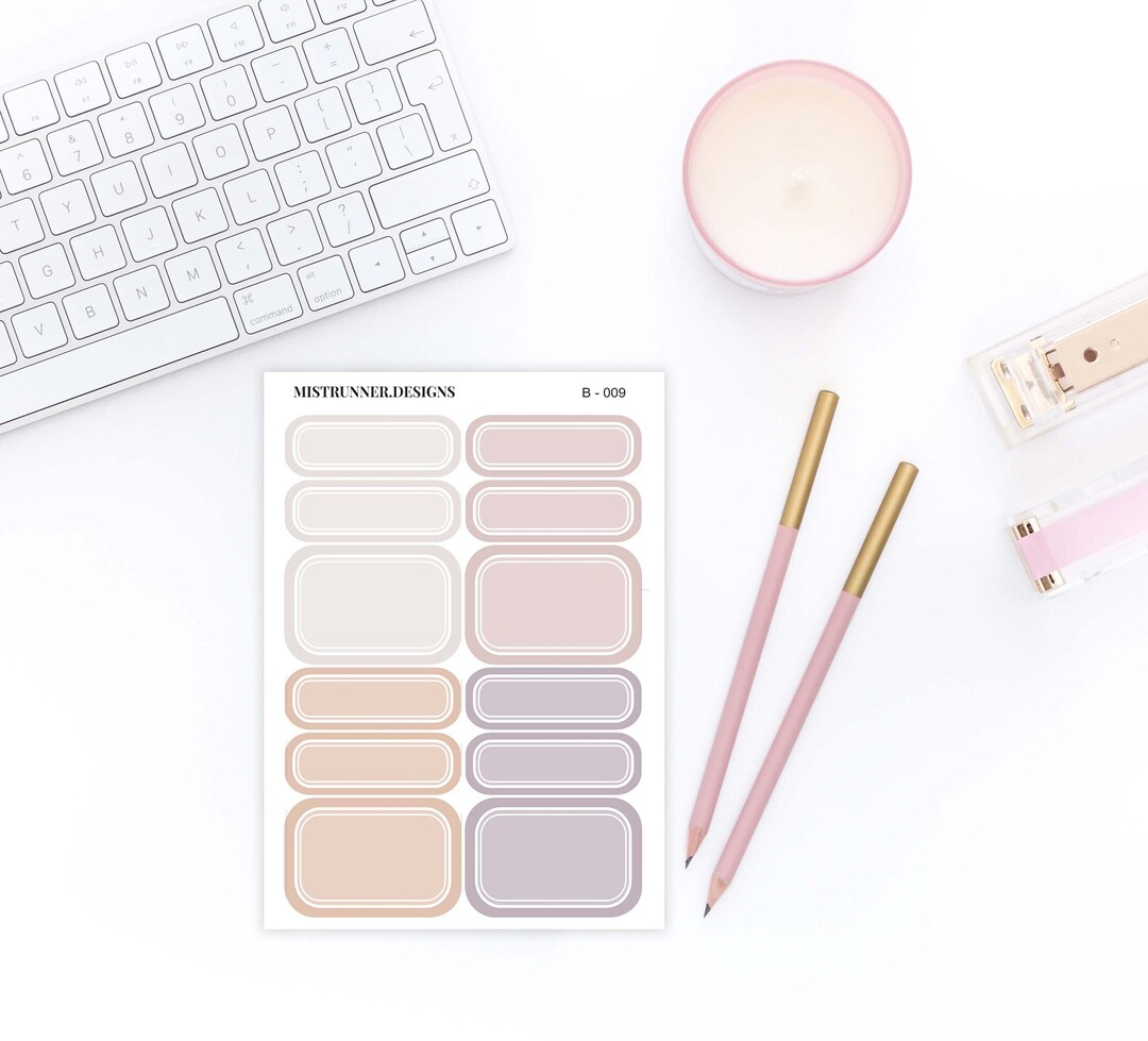 Dark Pastel Half and Quarter Box Functional Planner Stickers - Etsy