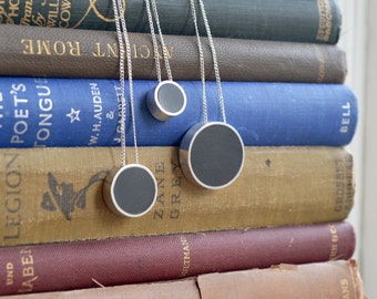 Sterling Silver African Ebony Wood Pendant Necklace: Handmade Minimalist Jewelry