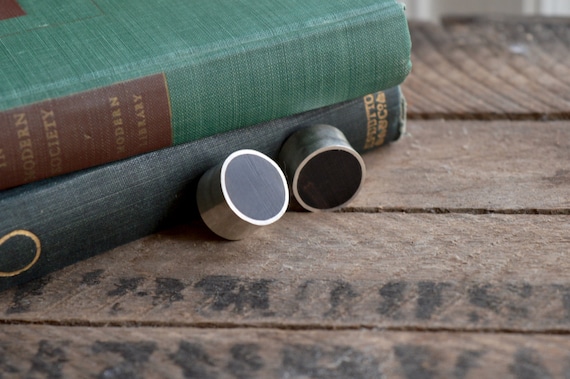 Sterling Silver & African Ebony Plugs Gauges: Handmade Wood Jewelry (6g-2")