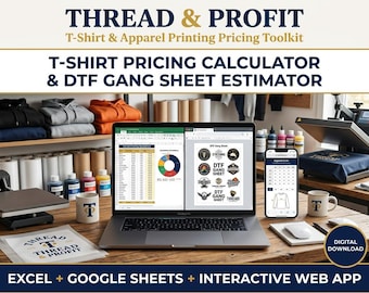 Apparel Pricing Calculator & DTF Gang Sheet Estimator (Digital Download)