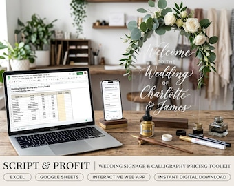 Wedding Signage Pricing Calculator & Seating Chart Sizer (Digital Download)