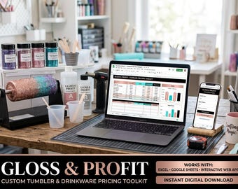 Custom Tumbler Pricing Calculator | Epoxy Resin Costing, Order Tracker (Digital Download)