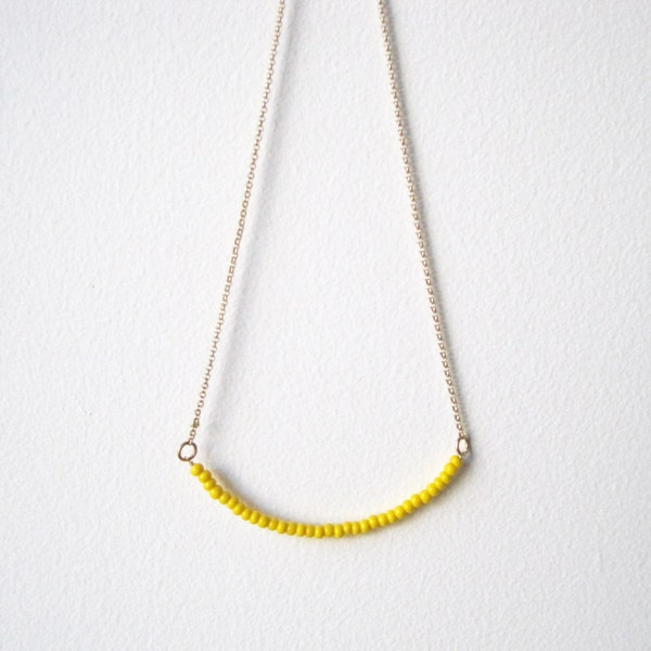 Kitrino Necklace - Bright Yellow Glass Bar, from Made By Maru