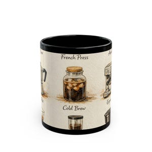 Coffee Brewing Method Comparison Chart Pour Over French Press Mug
