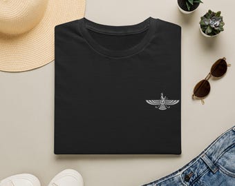 Camiseta unisex Faravahar con el símbolo del antiguo legado persa.