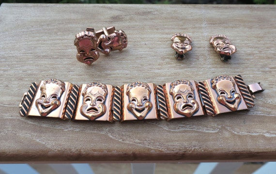 SALE Vintage Matisse Renoir Comedy Tragedy Copper… - image 1