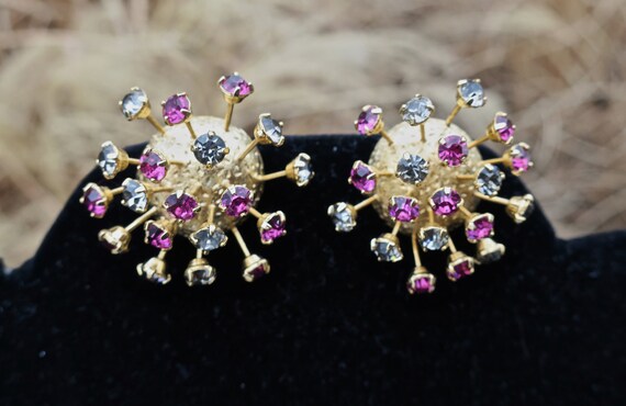 Vintage Corocraft Sputnik Trembler Clip Earrings