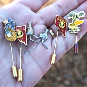 Lot of 6 Vintage Australia Souvenir Stick Pins