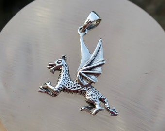 925 Sterling Silver Dragon Charm or Pendant