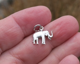 925 Sterling Silver Elephant Charm or Pendant
