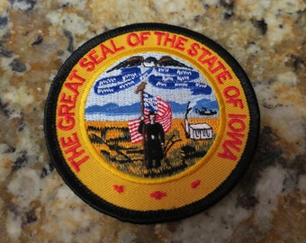 Embroidered Iowa State Seal Iron On Patch