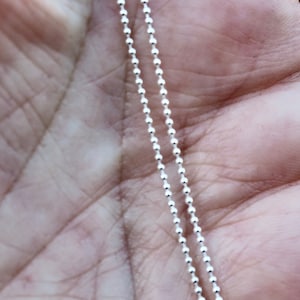 Vintage 925 Sterling Silver 18 Inch 1mm Beaded Chain