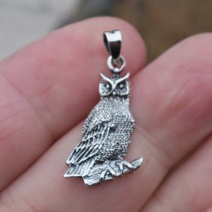 925 Sterling Silver Owl Pendant