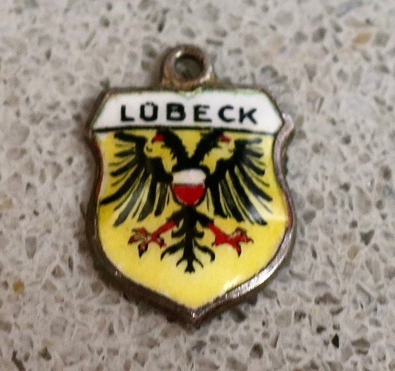 Germany Charm Vintage Silver and Enamel Lubeck