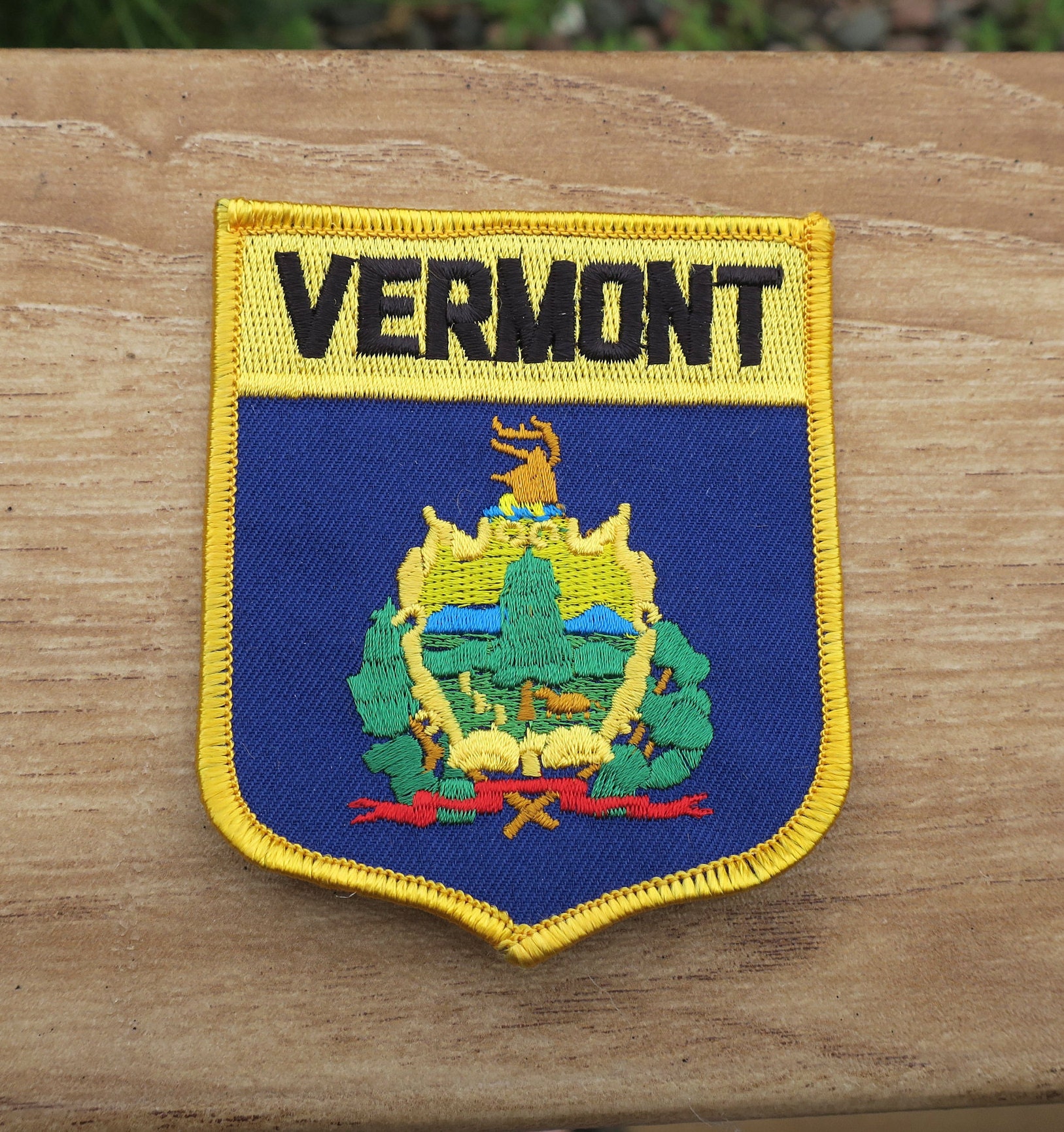 PatchStop Vermont State Iron On Patches for Clothing Backpacks Jeans, Black  and White Motorcycle Patch Sew On Custom Jackets Hats Tactical Bags