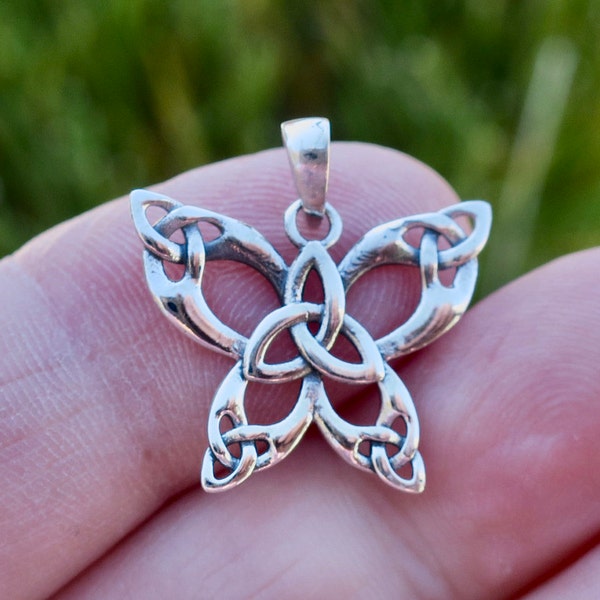 925 Sterling Silver Celtic Butterfly Pendant