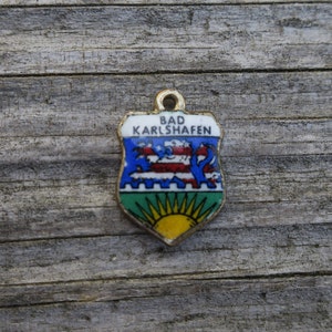 Vintage Bad Karlshafen Germany Enamel Trave Shield Charm