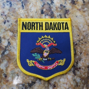 Embroidered State of North Dakota Iron On Patch