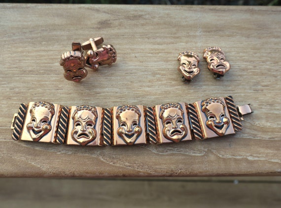 SALE Vintage Matisse Renoir Comedy Tragedy Copper… - image 5