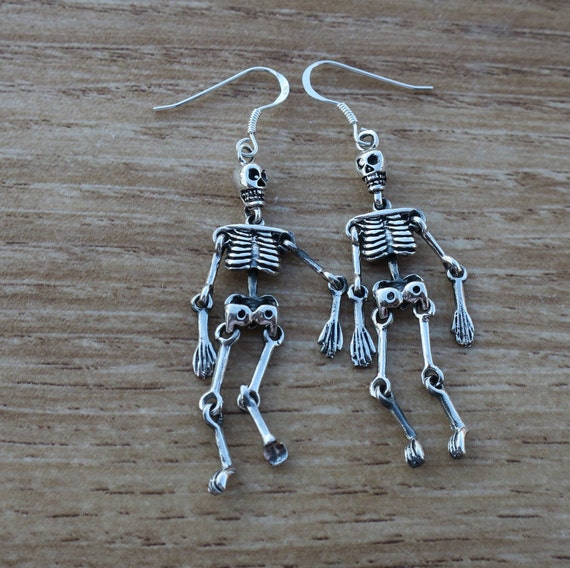 Vintage 925 Sterling Silver Articulated Skeleton D