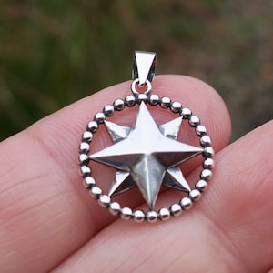 Bold 925 Sterling Silver Compass Pendant
