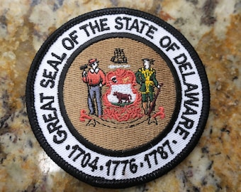 Embroidered Delaware State Seal Iron On Patch
