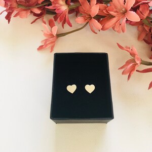 Mini Stainless Steel Heart Stud Earrings: Minimalist Valentine&#39;s Gift